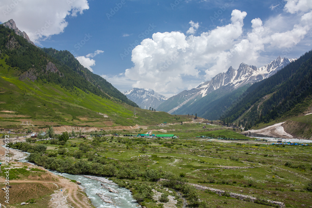 Beautiful mountain landscape near Sonamarg, Jammu and Kashmir state, India