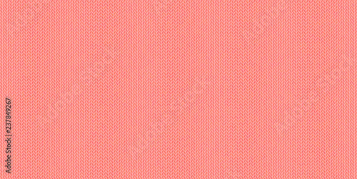 Knitted texture, wool melange yarn. Pale red shades in vector seamless background. Cheerful, bright, energetic color of Living Coral. Modern, fashionable color. Perfect place for text. Woolen cloth.