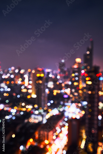 abstract cityscape light bokeh background photo