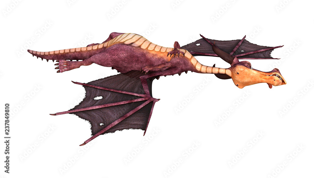 3D Rendering Fairy Tale Dragon on White 3D Rendering Fairy Tale Dragon on White