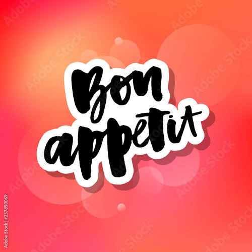 Bon appetit 2 lettering calligraphy brush design ink black