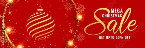 mega christmas red decorative banner design