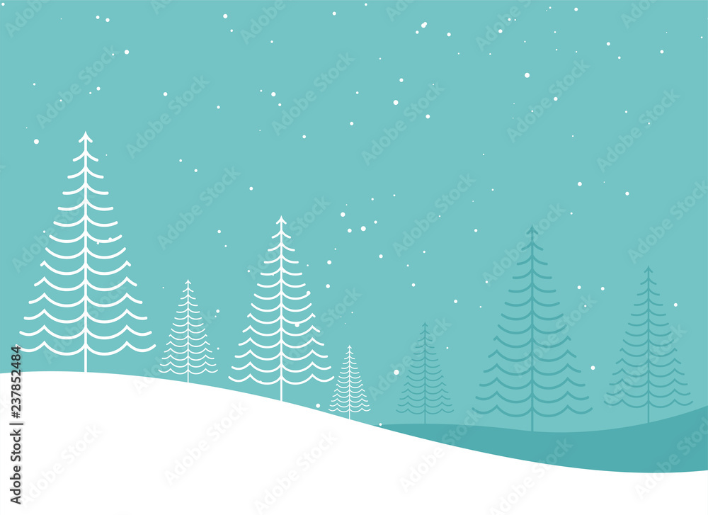minimal creative winter christmas tree lanscape design
