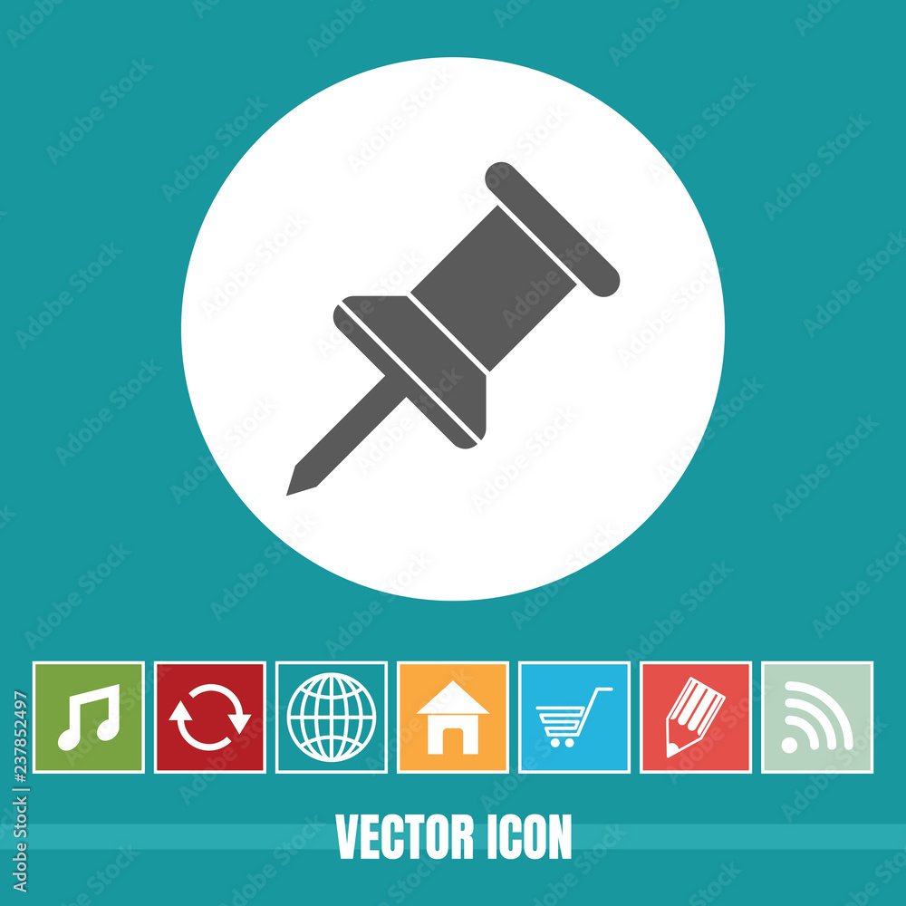 very Useful Vector Icon Of Push Pin with Bonus Icons Very Useful For Mobile App, Software & Web