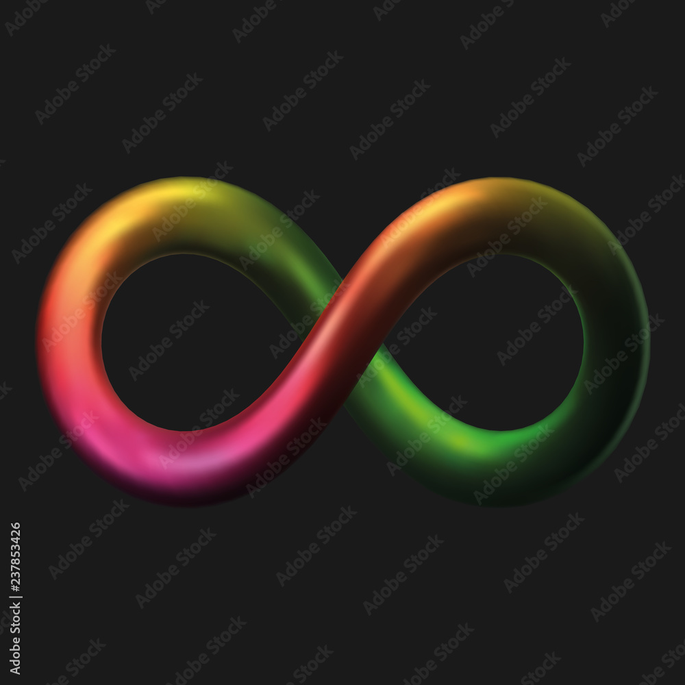 3d styled metal infinity symbol. vector illustration 3d styled metal infinity symbol. vector illustration