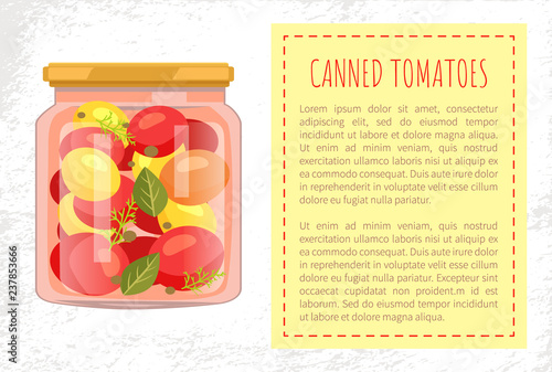 Canned Tomatoes Jar Poster Vector Illustration