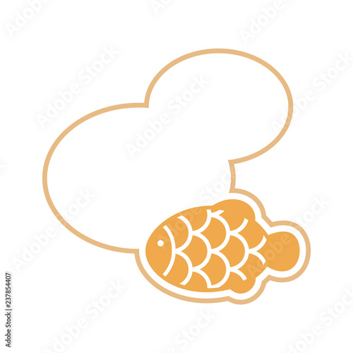 Vector japanese fish shape pie with space for text