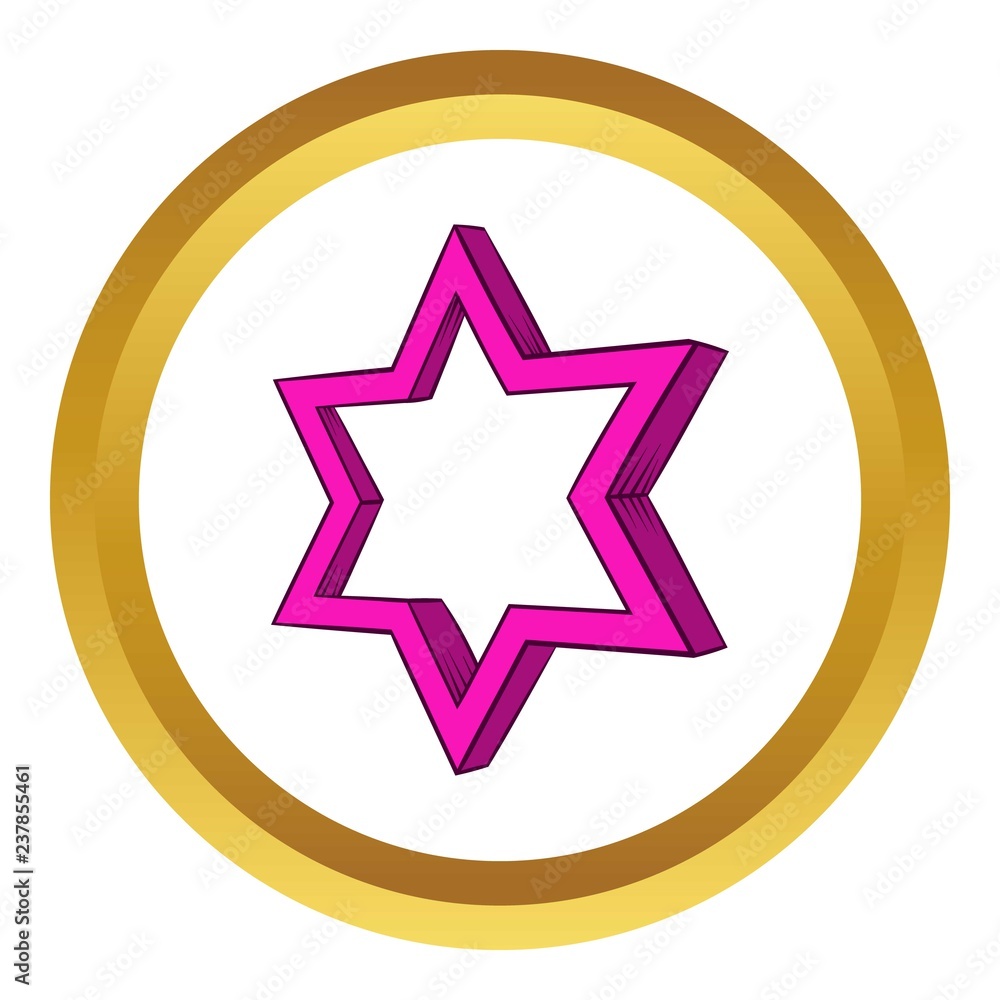 Star vector icon in golden circle, cartoon style isolated on white background Star vector icon in golden circle, cartoon style isolated on white background