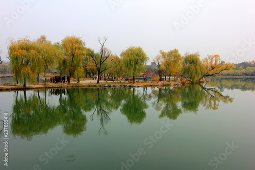 lake natural scenery in chengde mountain resort, China photo