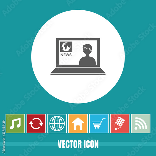 Very Useful Vector Icon Of Online News with Bonus Icons. Very Useful For Mobile App, Software & Web.