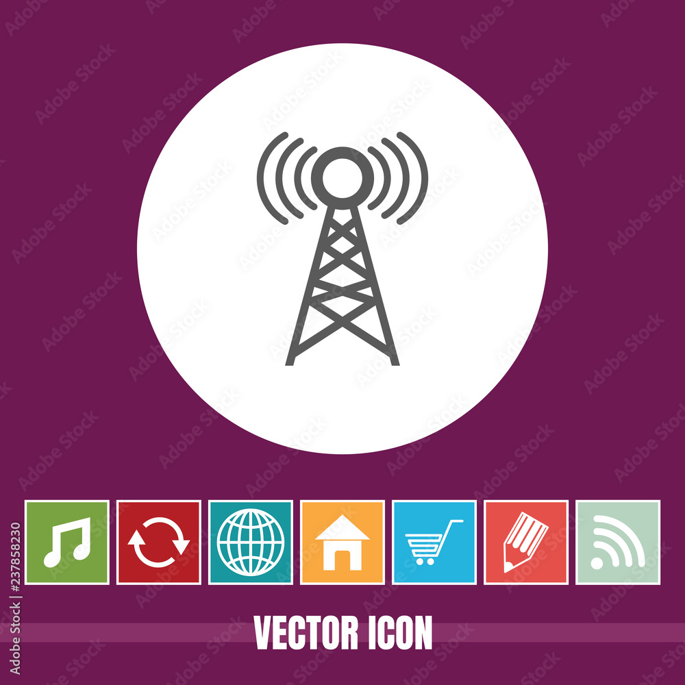 Very Useful Vector Icon Of Network Tower with Bonus Icons. Very Useful For Mobile App, Software & Web. Very Useful Vector Icon Of Network Tower with Bonus Icons. Very Useful For Mobile App, Software & Web.
