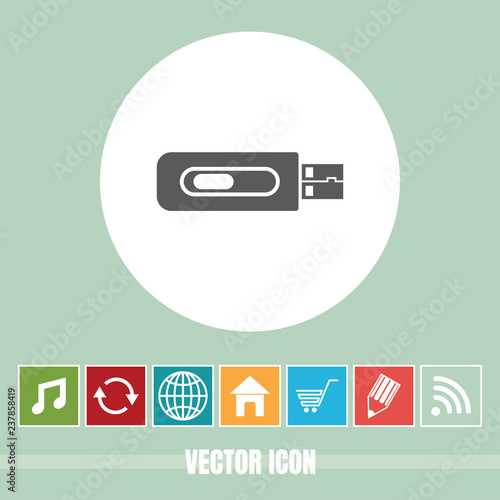 Very Useful Vector Icon Of Flash Drive with Bonus Icons. Very Useful For Mobile App, Software & Web.