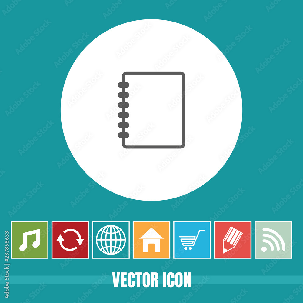 Very Useful Vector Icon Of Notebook with Bonus Icons. Very Useful For Mobile App, Software & Web. Very Useful Vector Icon Of Notebook with Bonus Icons. Very Useful For Mobile App, Software & Web.