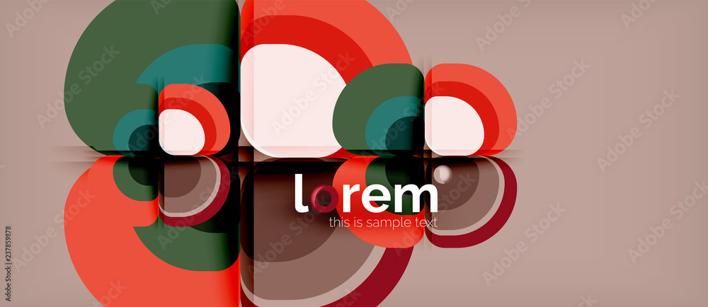 Round triangles geometric shapes composition Round triangles geometric shapes composition