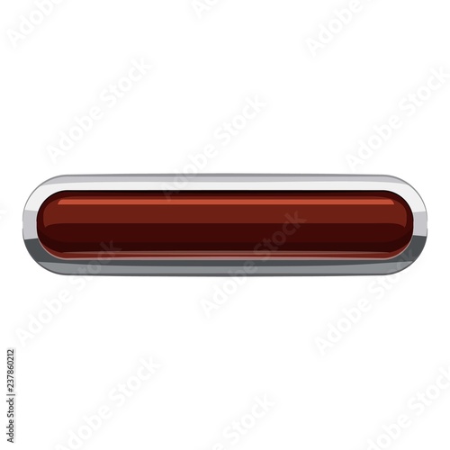 Chocolate rectangular button icon. Cartoon illustration of rectangular button vector icon for web design