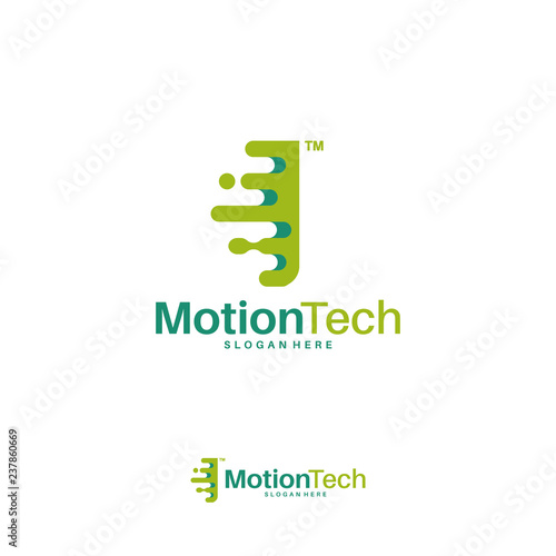 Fast Move I-Initial Technology logo template, Motion I-Letter Tech logo symbol, Logo icon template