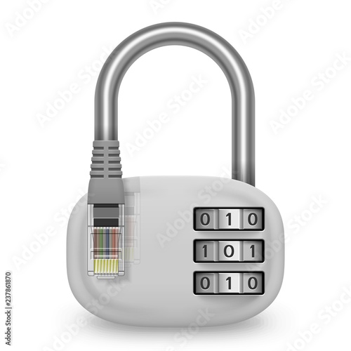 Internet security icon | Traffic encryption, VPN, privacy protection antivirus, padlock vector illustration