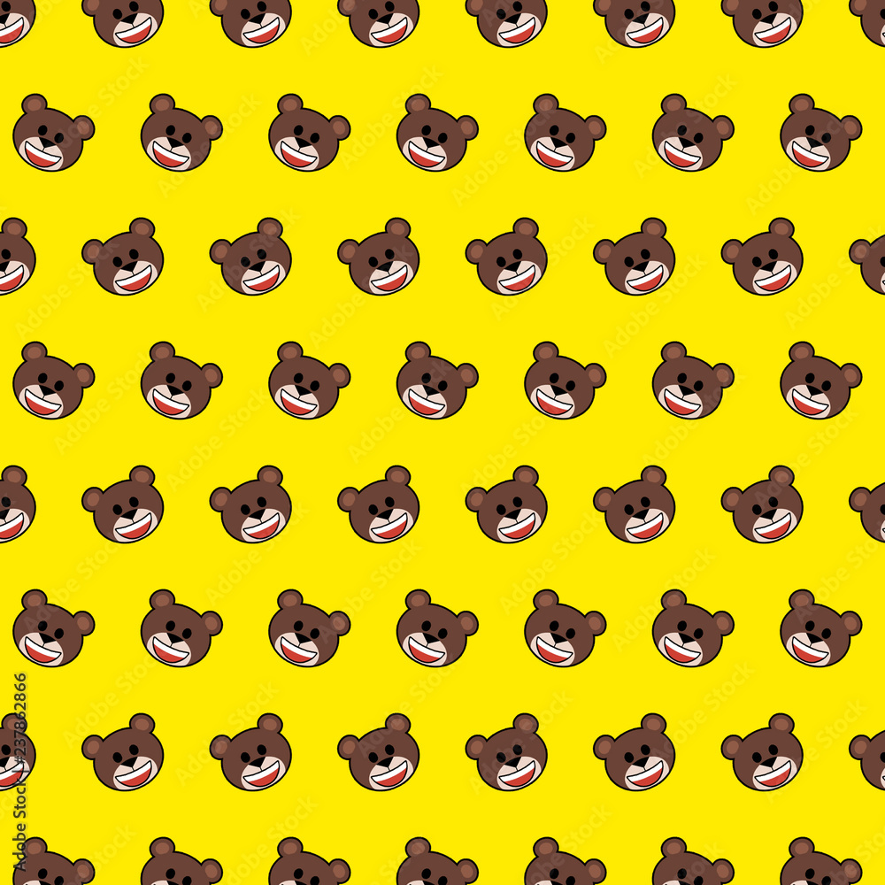 Fototapeta premium Bear - emoji pattern 01