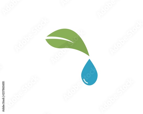 Set of abstract blue water drops symbols, logo template