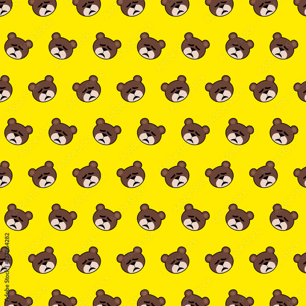 Fototapeta premium Bear - emoji pattern 51
