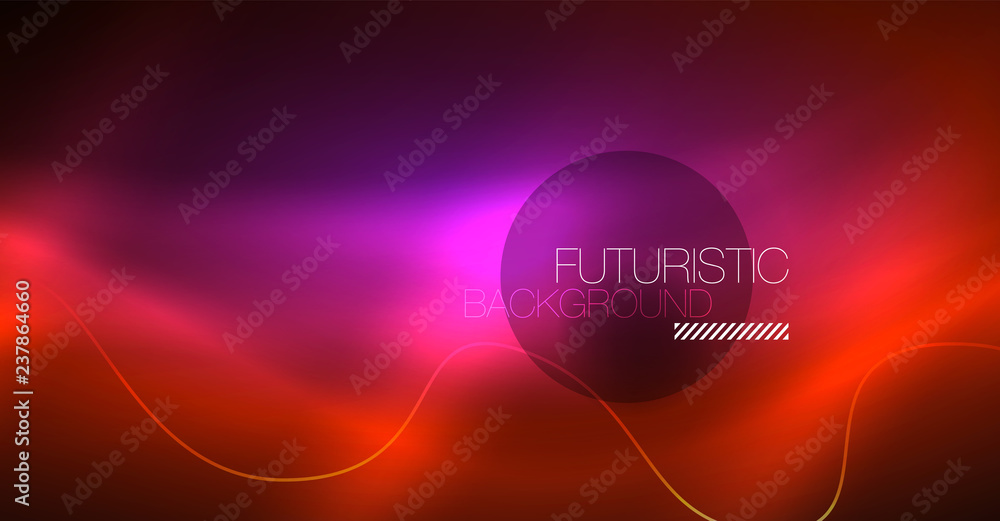 Neon lines wave background. Abstract composition Neon lines wave background. Abstract composition