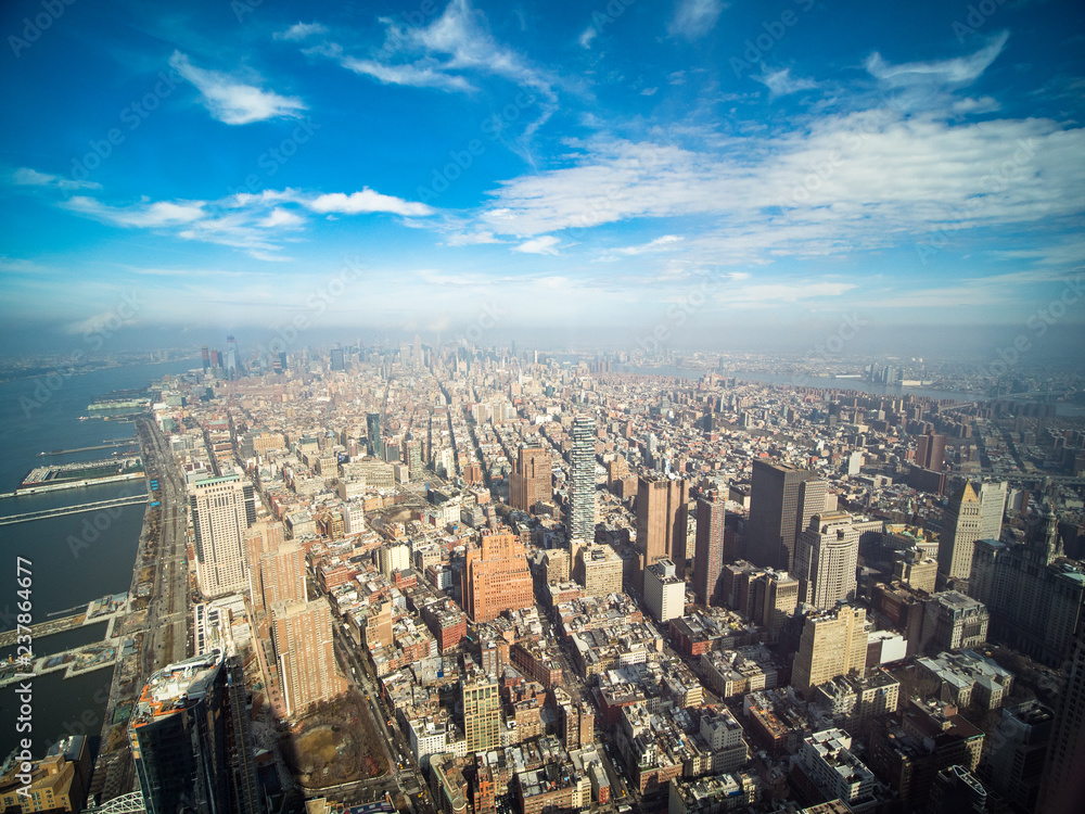 Landscape from One World Trade Center in New York City ワンワールドトレードセンターからのニューヨーク
