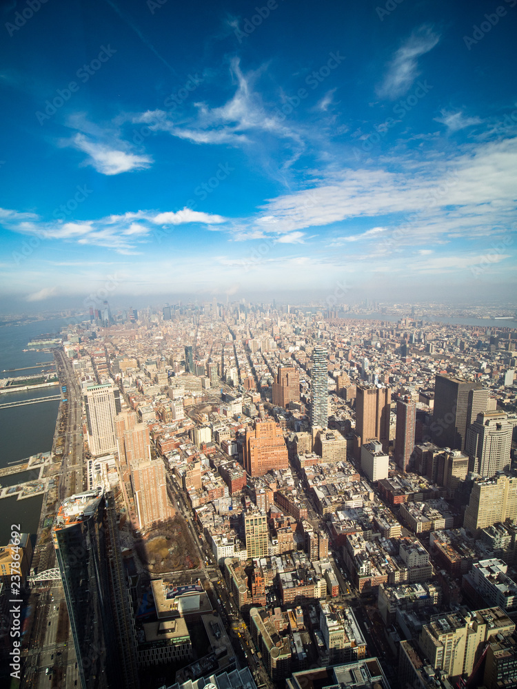 Landscape from One World Trade Center in New York City ワンワールドトレードセンターからのニューヨーク