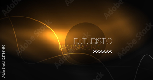 Neon lines wave background. Abstract composition