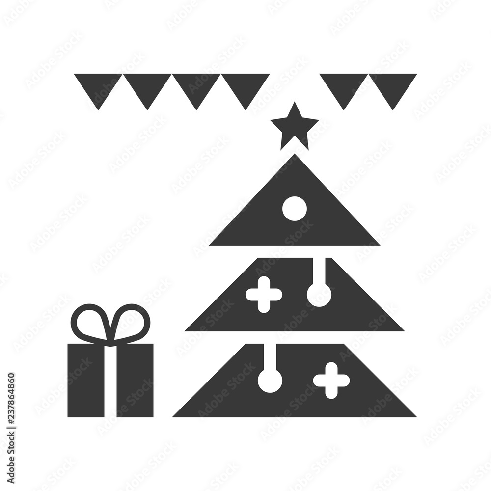 Obraz premium Christmas ornament vector,Christmas related solid style icon