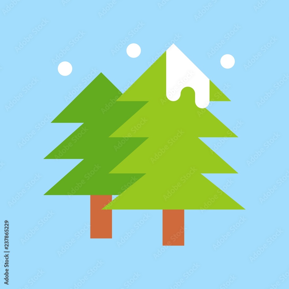 Fototapeta premium Pine tree vector, Christmas related flat style icon