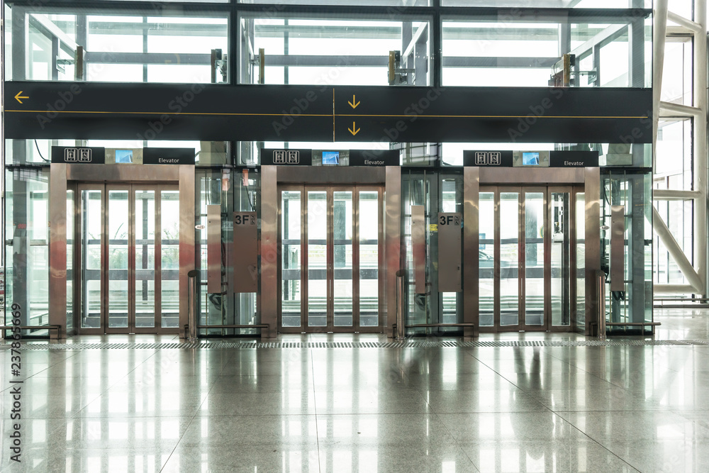 Elevator in airport terminal Elevator in airport terminal