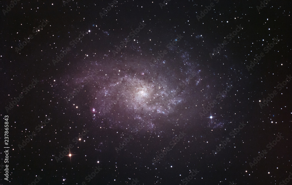 Closeup of Triangulum Galaxy (M33), shot with a Newton telescope in the Infrared and visible light.
