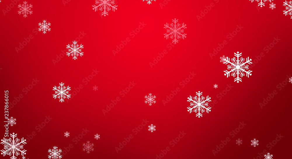 Red sparkling background with stars and snowflakes, the magical atmosphere of the Christmas holidays. Red bokeh background with snowflakes. Empty winter background, snowy, celebratory, sparks and star