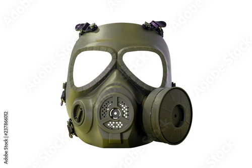Army gas mask type cover full face, isolated on white background © chiradech