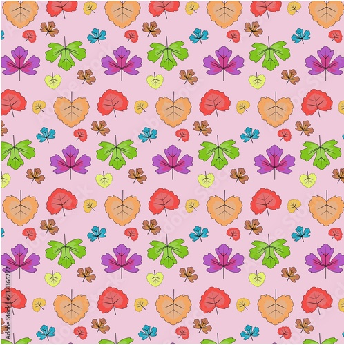 Vector seamless pattern of leaves