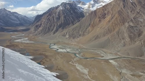 zanskar valley in india, drone shot photo