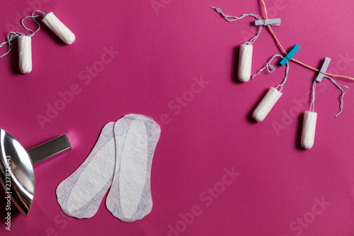 Cotton tampon. Womens comfort, hygiene and protection. photo