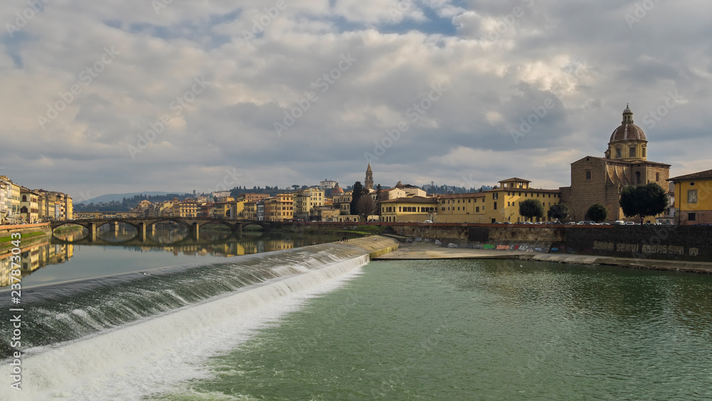 Obraz premium Florence tuscany travel sunny day city river arno
