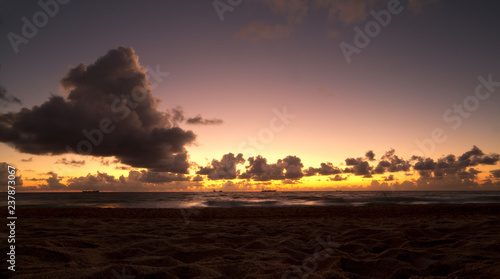 Dawn of the coast of South Florida, beautiful ocean sunrise