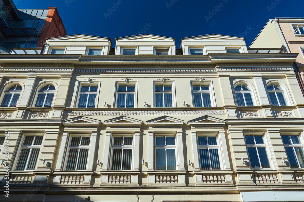 Art Nouveau facade of the building  in Poznan..
