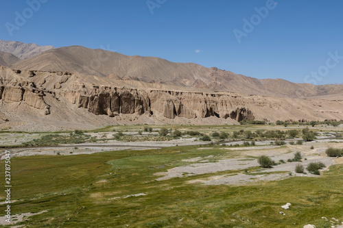 Landscape in the Pamir mountains in the area of Murghab in Tajikistan photo