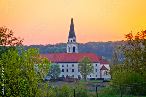 Greekcatholic cathedral in Krizevci sunset view