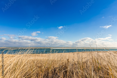 Coastline with sandy beach at Cape Cod in winter