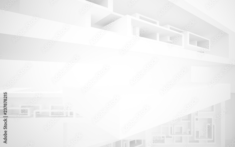 Abstract white interior of the future, with neon lighting. 3D illustration and rendering Abstract white interior of the future, with neon lighting. 3D illustration and rendering