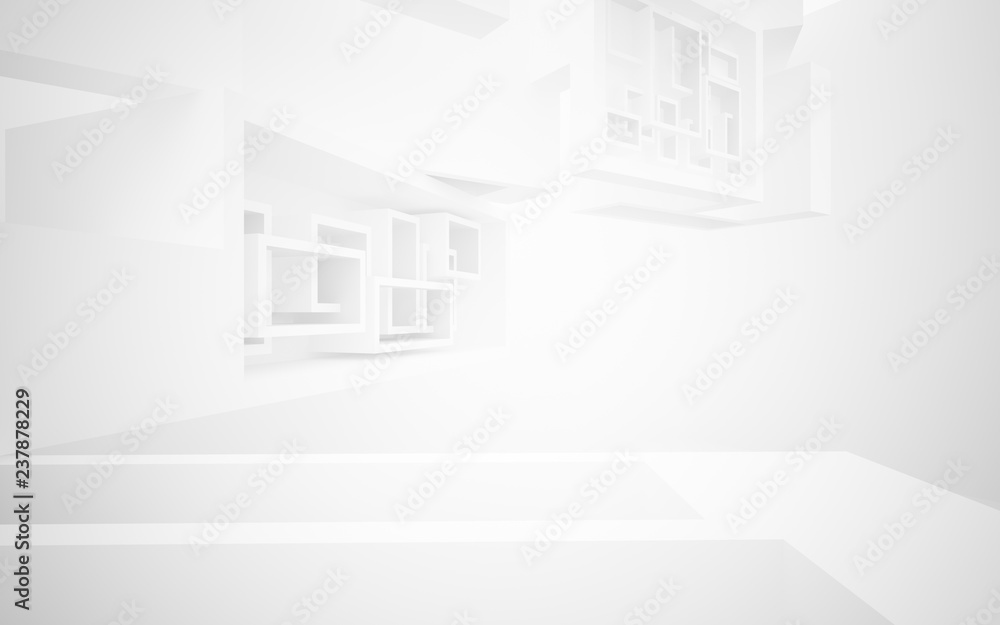 Abstract white interior of the future, with neon lighting. 3D illustration and rendering Abstract white interior of the future, with neon lighting. 3D illustration and rendering
