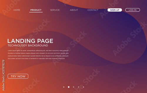 landing page background template design with modern shape and simple technology concept, vector eps 10