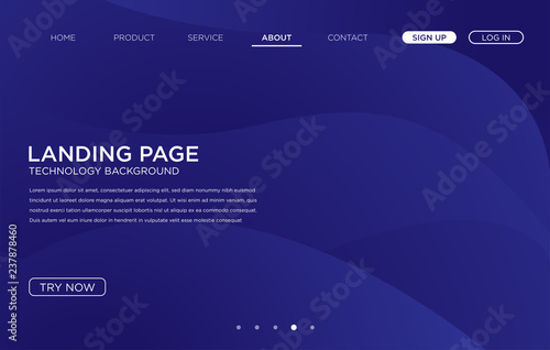 landing page background template design with modern shape and simple technology concept, vector eps 10