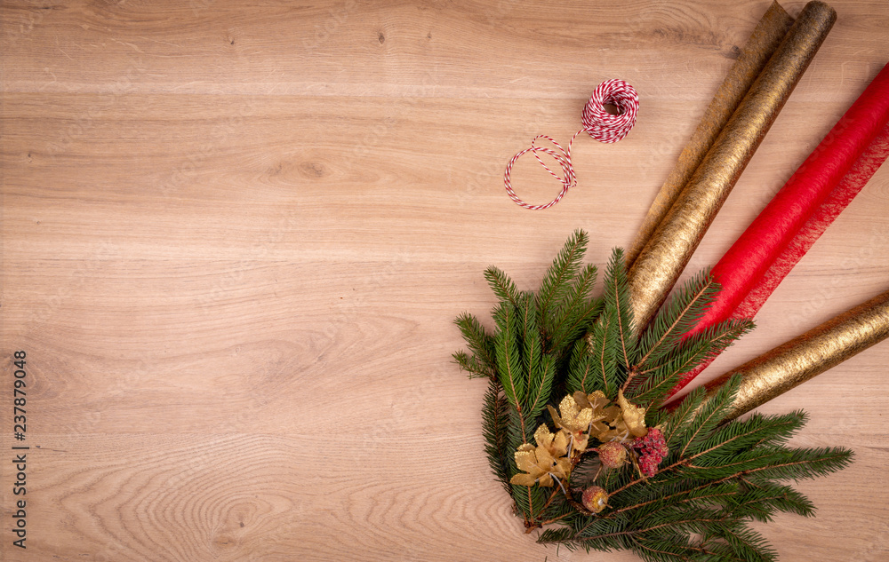 Christmas preparation. Gift card with space for text Christmas preparation. Gift card with space for text