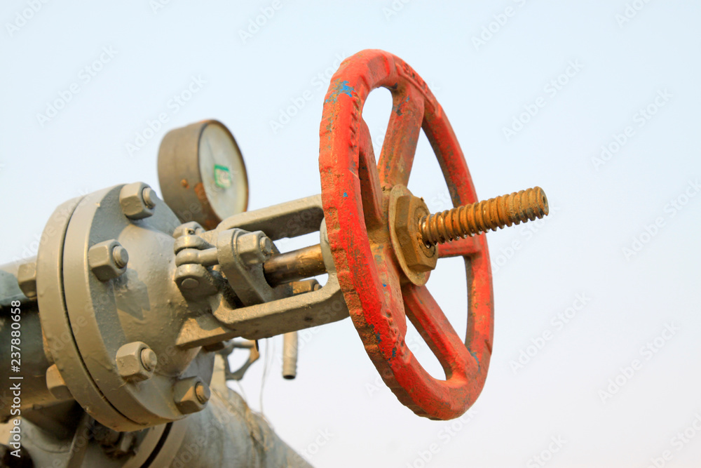 Obraz premium Petroleum machinery equipment pipes and valves