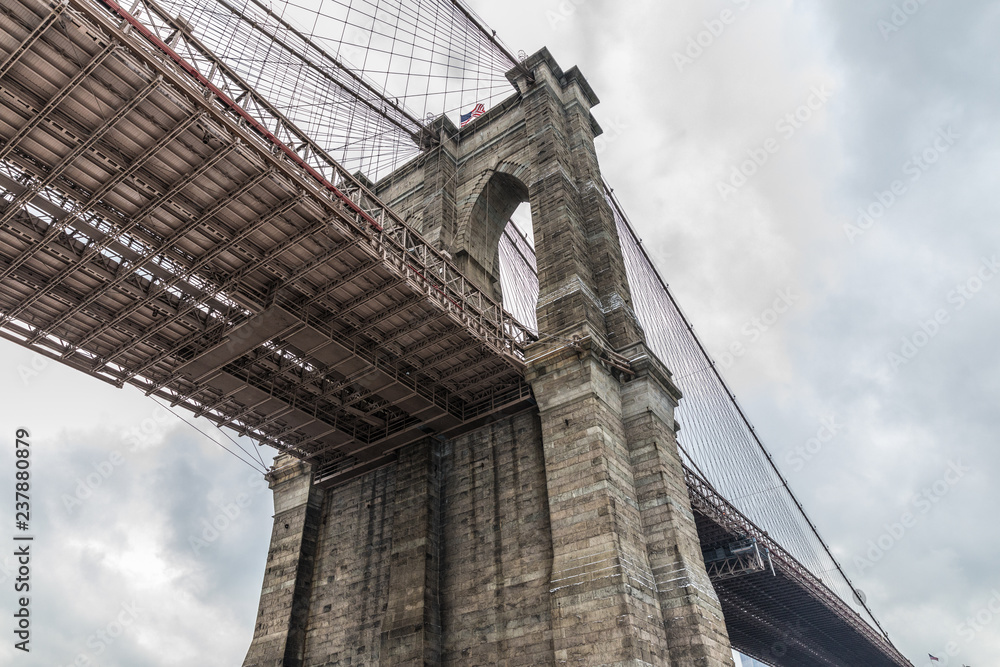 View with Brooklyn bridge in New York